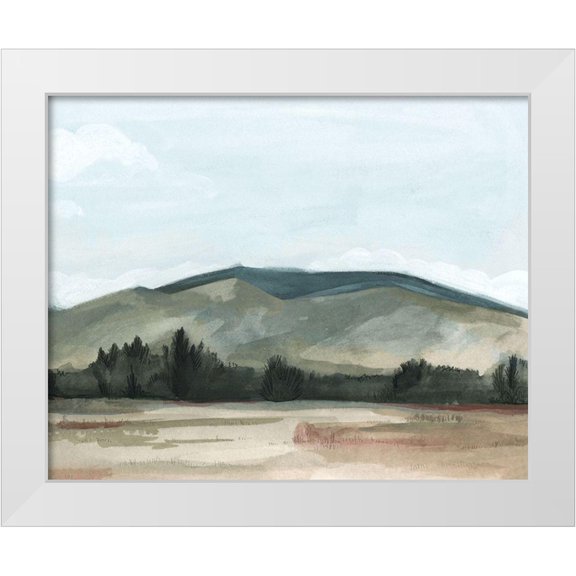 Scarvey, Emma 14x12 White Modern Wood Framed Museum Art Print Titled - Farmhouse View II
