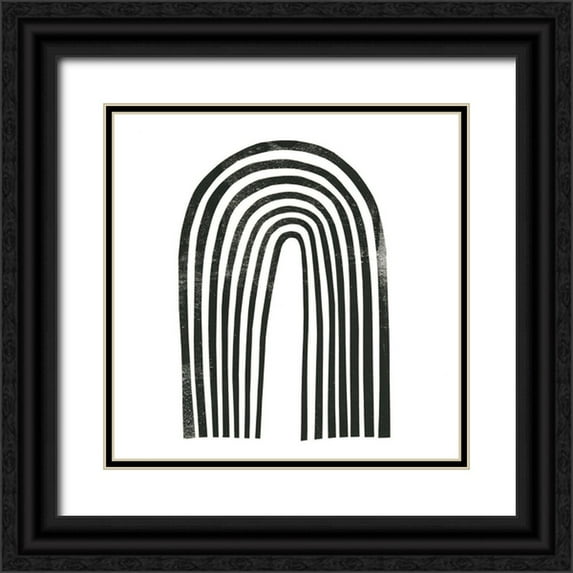 Scarvey, Emma 15x15 Black Ornate Wood Framed with Double Matting Museum Art Print Titled - Arcobaleno Nero III