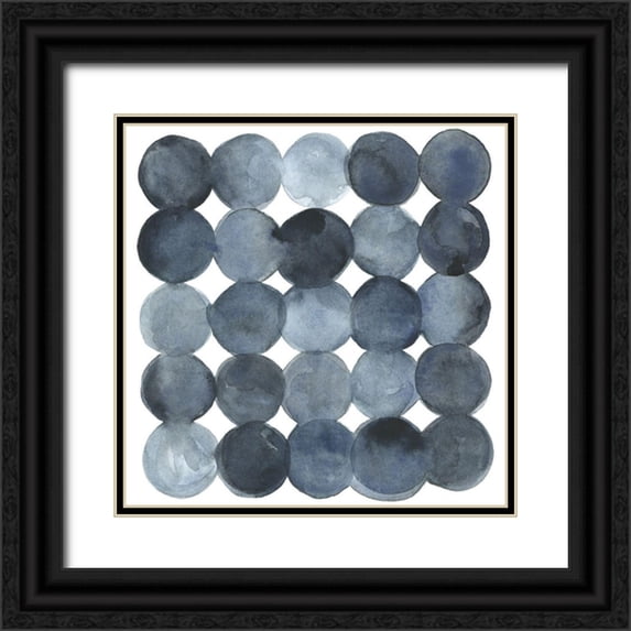 Scarvey, Emma 15x15 Black Ornate Wood Framed with Double Matting Museum Art Print Titled - Blue Grey Density I