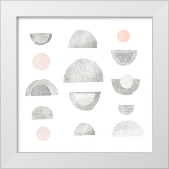 Scarvey, Emma 15x15 White Modern Wood Framed Museum Art Print Titled - Half Circles II