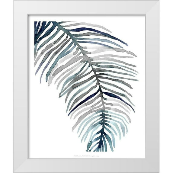 Scarvey, Emma 15x17 White Modern Wood Framed Museum Art Print Titled - Blue Feathered Palm II