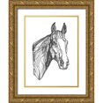 thumbnail image 1 of Scarvey, Emma 15x18 Gold Ornate Wood Framed with Double Matting Museum Art Print Titled - Equine Contour I, 1 of 4