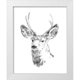 thumbnail image 1 of Scarvey, Emma 15x18 White Modern Wood Framed Museum Art Print Titled - Young Buck Sketch IV, 1 of 4