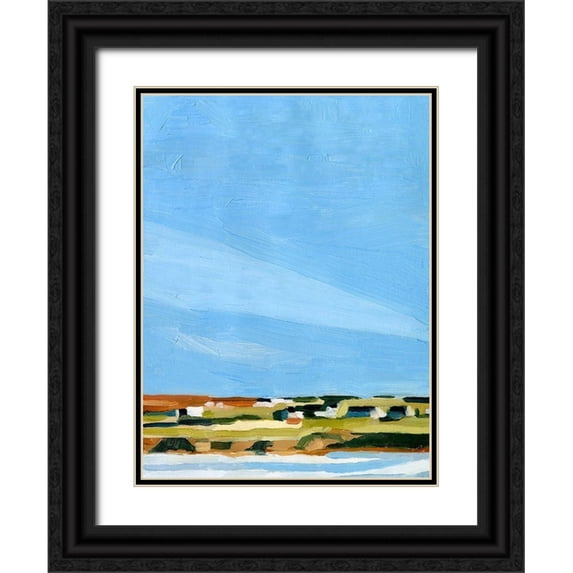 Scarvey, Emma 19x24 Black Ornate Wood Framed with Double Matting Museum Art Print Titled - Color Field Landscape I