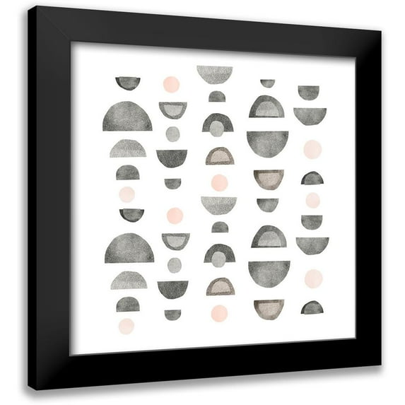 Scarvey, Emma 20x20 Black Modern Framed Museum Art Print Titled - Half Circles III