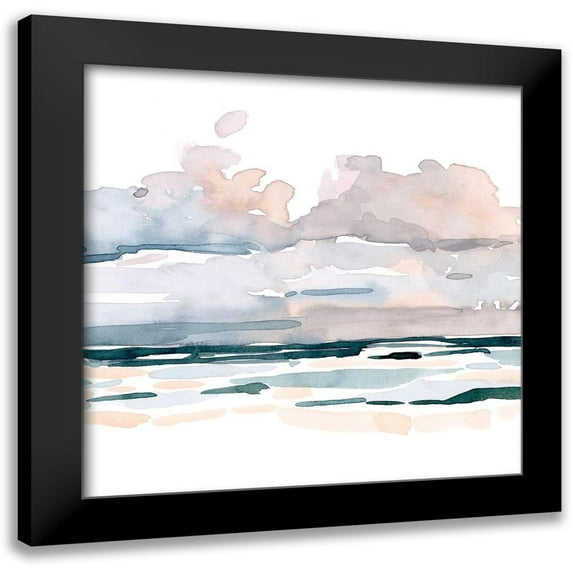 Scarvey, Emma 20x20 Black Modern Framed Museum Art Print Titled - Soft Coastal Abstract II