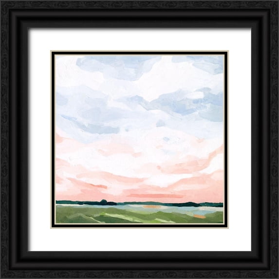 Scarvey, Emma 20x20 Black Ornate Wood Framed with Double Matting Museum Art Print Titled - Pink Morning Horizon I