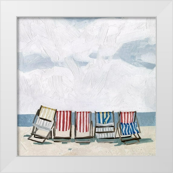 Scarvey, Emma 20x20 White Modern Wood Framed Museum Art Print Titled - Beach Trip I