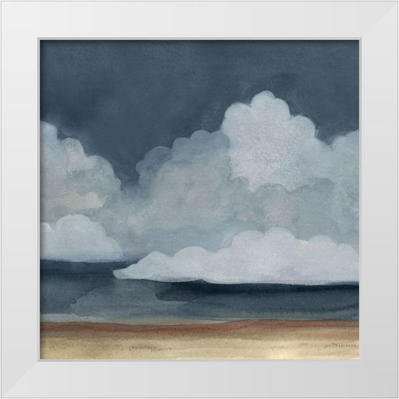 Scarvey, Emma 20x20 White Modern Wood Framed Museum Art Print Titled - Cloud Landscape IV