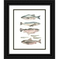 thumbnail image 1 of Scarvey, Emma 20x24 Black Ornate Wood Framed with Double Matting Museum Art Print Titled - Fish Composition I, 1 of 4