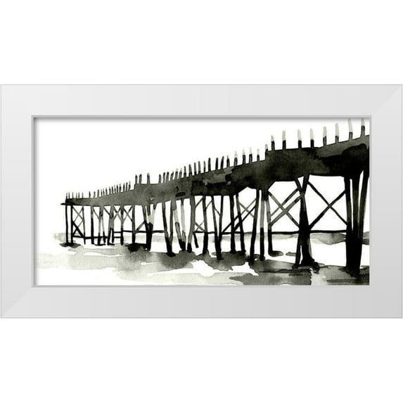 Scarvey, Emma 24x14 White Modern Wood Framed Museum Art Print Titled - Serene Pier II