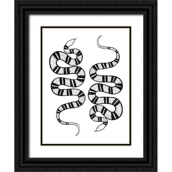 Scarvey, Emma 25x32 Black Ornate Wood Framed with Double Matting Museum Art Print Titled - Epidaurus Snake II