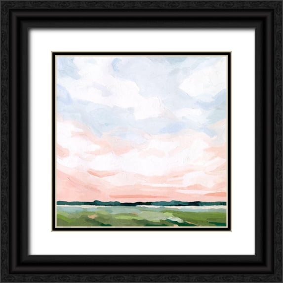 Scarvey, Emma 26x26 Black Ornate Wood Framed with Double Matting Museum Art Print Titled - Pink Morning Horizon II