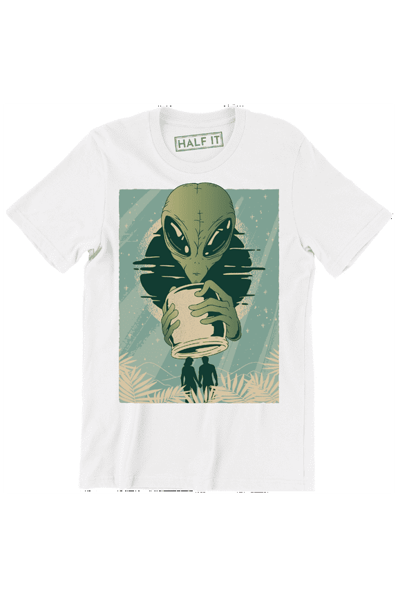 Scary Alien Catching People Funny Cool Printed Design Men's T-Shirt