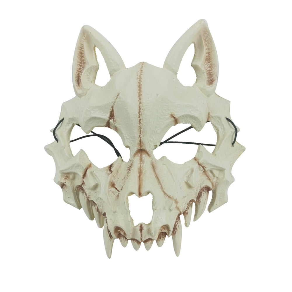 Scary Animal Halloween Mask, Realistic Skeleton Face Mask Wolf Skull ...