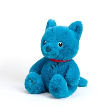 Warmies Scary Blue Cat Stuffed Animal, Microwavable Heated Plushie and Weighted Soft Plush Toy