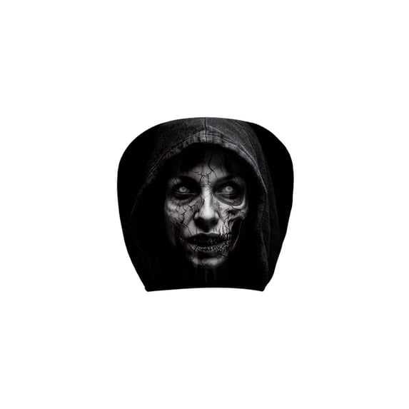 Scary Car Headrest Covers, Menacing Ghost Face Print Auto Head Rest Sleeve, Comfortable Soft Fabric Halloween Vehicle Ornament (1PCS)