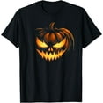 thumbnail image 1 of Scary Carved Pumpkin Face Jack O Lantern Halloween Costume T-Shirt, Kid And Adult Size, Bamibatee, 1 of 4
