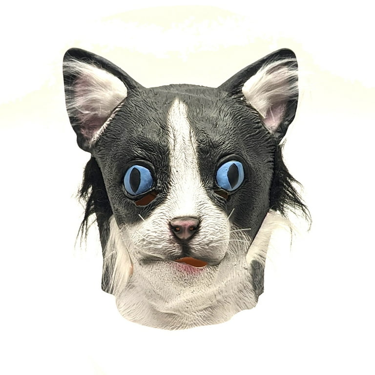 Scary Cat Head Full Face Furry Mask Cosplay Movie Prop Adult Halloween  Costume 