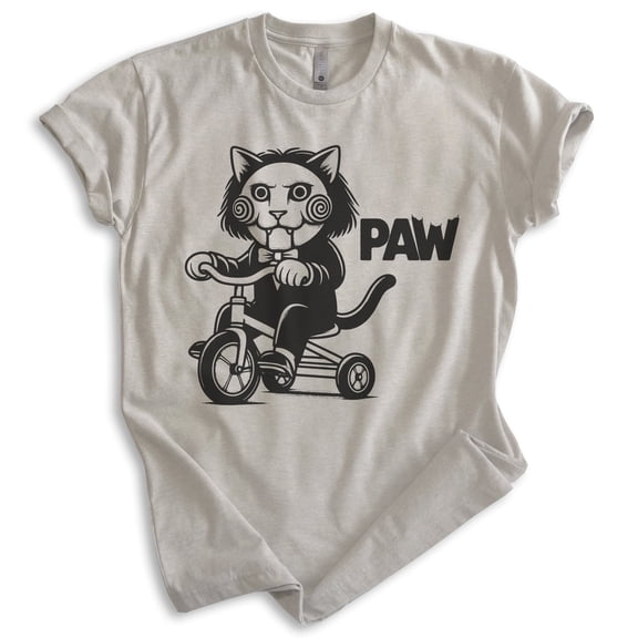 Scary Cat Paw T-shirt, Unisex Women's Men's Shirt, Horror Movie Classic Film Lover Halloween Gift, Light Silk Gray, Medium