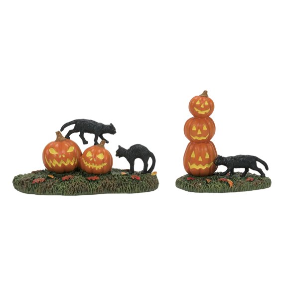 Department 56 Department 56 Village Halloween Scary Cats Pumpkin Accessory - Set of 2 - 6012285