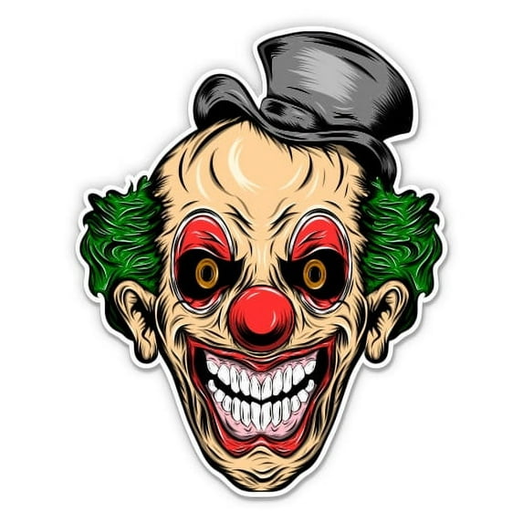 Scary Clown - 3" Vinyl Sticker - For Car Laptop Water Bottle Phone - Waterproof Decal
