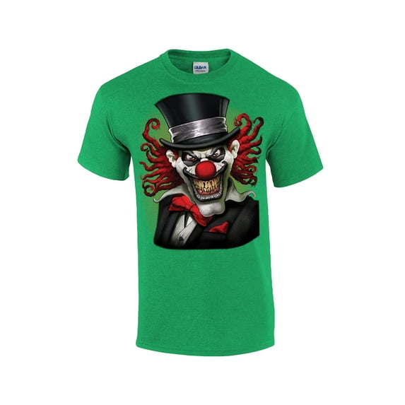 Scary Clown Crazy Clown In A Top Hat Spooky Jester Creepy Spooky Tee-Kelly-XXXL