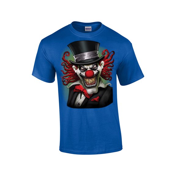 Scary Clown Crazy Clown In A Top Hat Spooky Jester Creepy Spooky Tee-Royal-Small