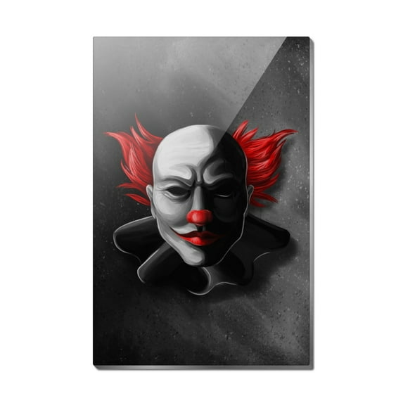 Scary Clown Face Rectangle Acrylic Fridge Refrigerator Magnet