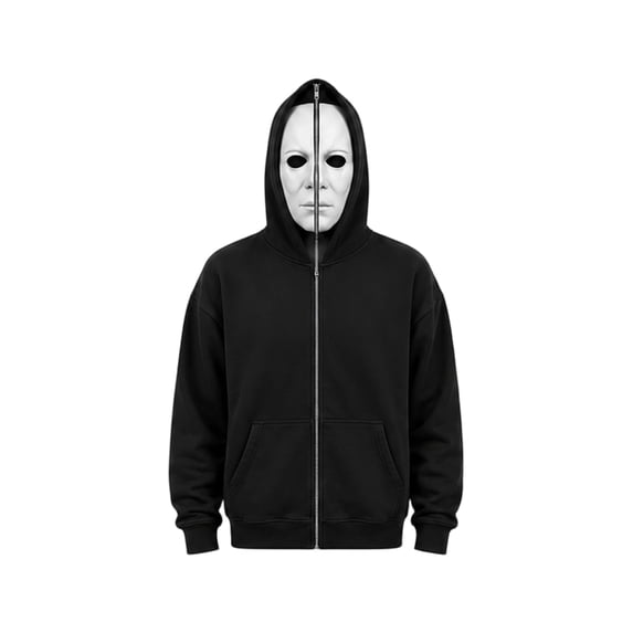 Scary Clown Full Zip Mask Hoodie, Horror Cosplay Sweatshirt for Boys Halloween Xmas Events & Parties