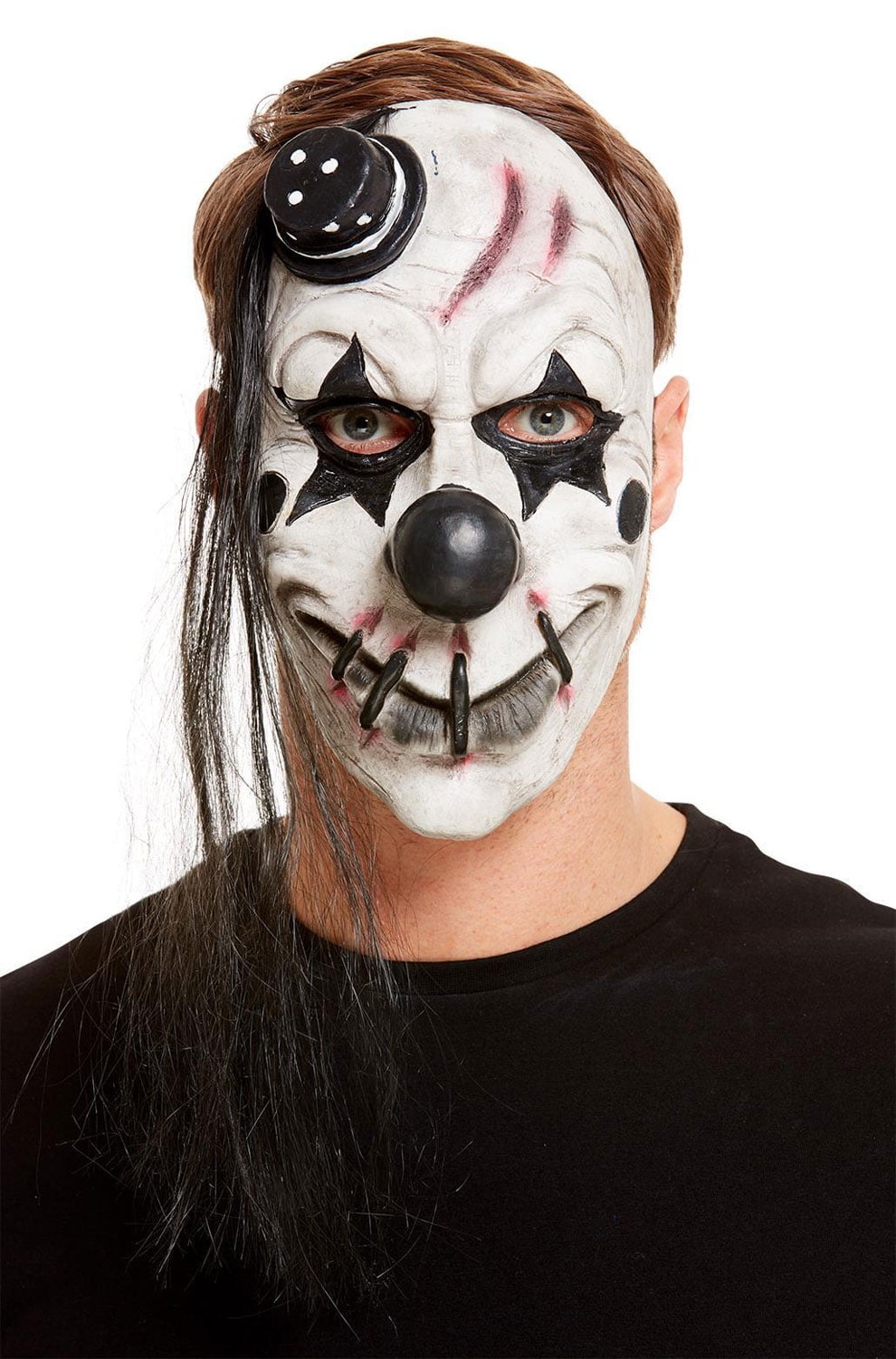 Adult Creepy Evil Halloween Mask - Scary Smiling Demons with White Eyes,  Horrible Devil Costume - Walmart.com