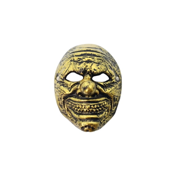 Scary Clown Mask 10 Inch Gold Masquerade Mask Halloween Mask for Masquerade Party Halloween Scary Halloween Decor for Adult Events, 1 Pack