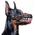 thumbnail image 1 of Scary Dog Muzzle, Fits Large Medium Small Dogs ,Breathable Mouth Cover Prevent Biting Chewing, Halloween Party Decor, Training Accessory with Adjustable Strap(L), 1 of 7