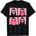 thumbnail image 1 of Scary Face Bubble Gum October Pink Ghost Meme Humor Unisex T-Shirt up to size 5XL, 1 of 2