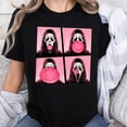 thumbnail image 1 of Scary Face Bubble Gum in October We Wear Pink Ghost Unisex T-Shirt, Sizes S-5XL - Gategoo, 1 of 5