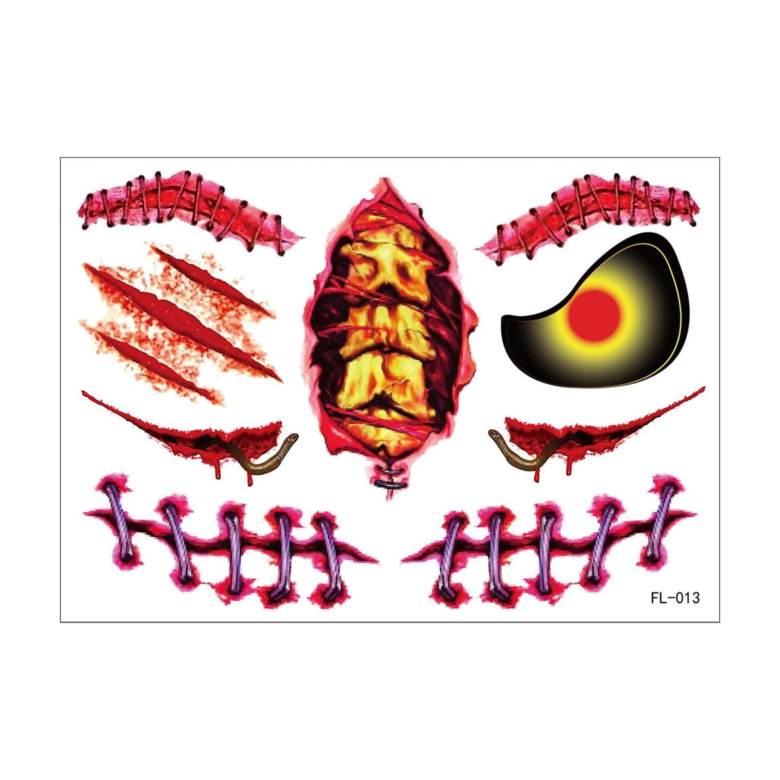 Scary Face Makeup Party Design Stickers Hair Stickers Outdoor Stickers