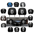 thumbnail image 1 of Scary Face Mask Car Headrest Covers, Funny Spooky Ghostface Car Accessories Halloween Auto Decor Stretchy Fit Machine Washable 2PC (F), 1 of 4
