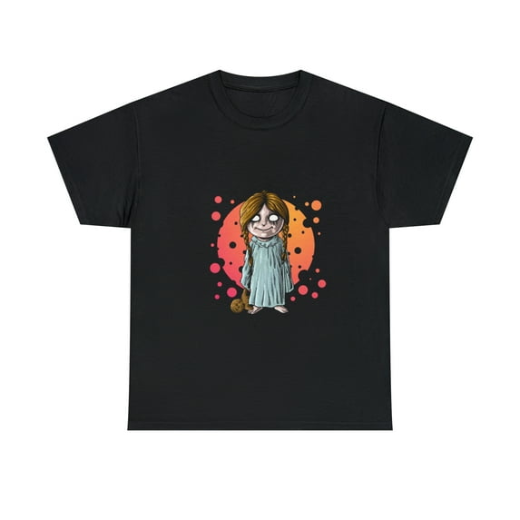 Scary Girl with her Teddy Bear Halloween T-Shirt