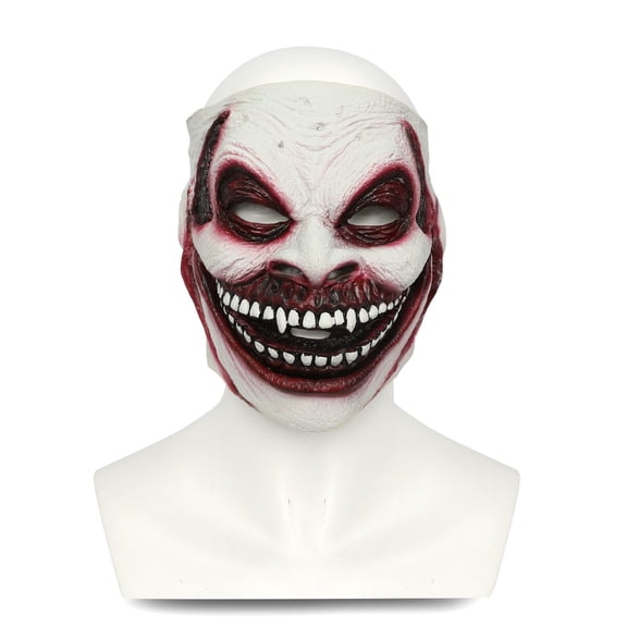 Scary Halloween Clown Mask Evil Fiend Latex Full Face Horror Costume for Adult Cosplay Party