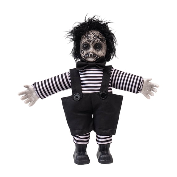 Scary Halloween Decorations Creepy Spooky Striped Zombie Doll for Haunted House Indoor Halloween Decor Halloween Party Decor 1 Pack