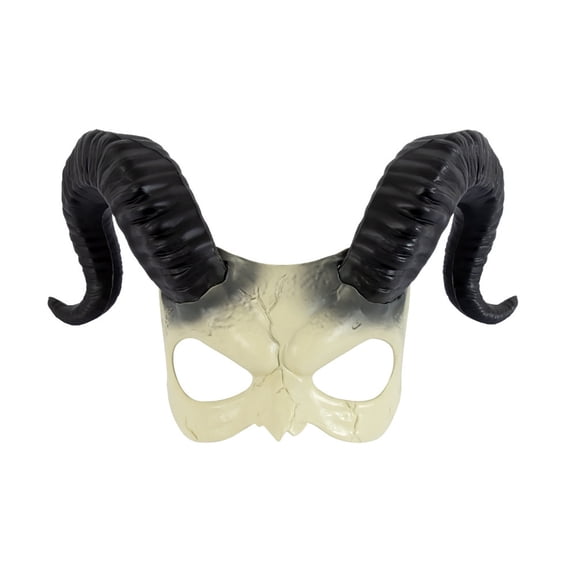Scary Halloween Demon Horns Mask Plastic Half Face Ram Skull Costume Adult Cosplay Party