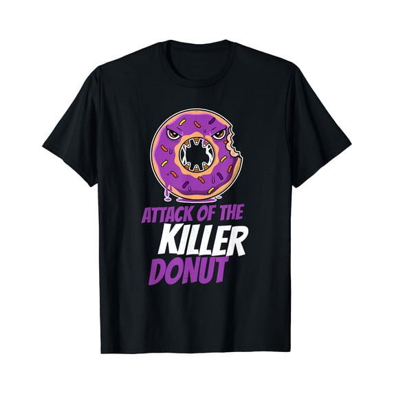 Scary Halloween Donut Illustration | Killer Donut Attack T-Shirt ...