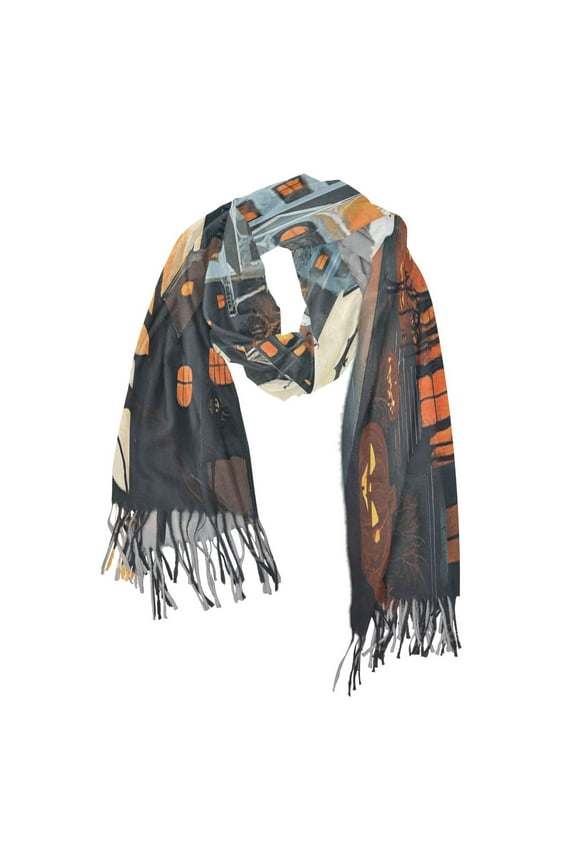 Scary Halloween Ghost Soft Stylish Scarf 86.6''x30.7'' Lightweight and Warm, Breathable