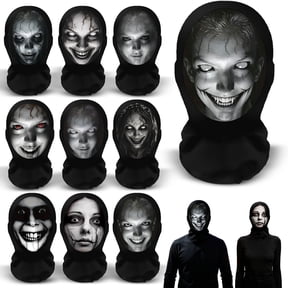 Scary Halloween Mask, Halloween Masks for Adults, Face Mask, Mask for Masquerade Party, 16X9 Inch Stretchy Black Fabric Face Hood Full Coverage Head Covering Ideal for Spooky