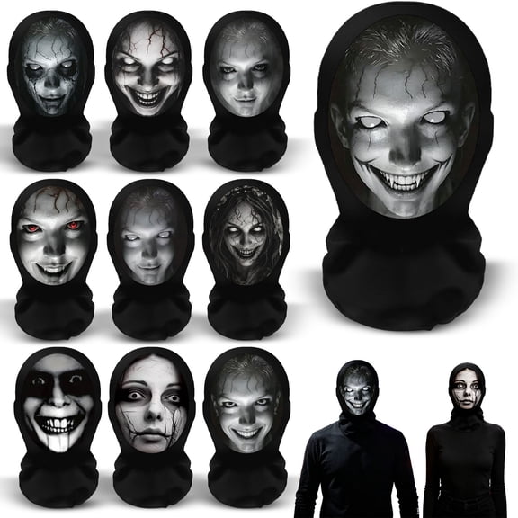 Scary Halloween Mask, Scary Masks for Adults, Face Mask, Mask, Stretch Form-Fitting 16X9 Inch Full-Coverage Head Covering for and Event Use