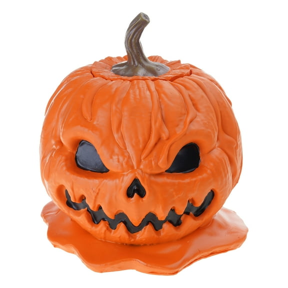 Scary Halloween Melting Pumpkin Candy Bowl with Lid Reusable Sancks Holder Melting Skull Serving Bowl Table Decoration