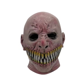 Scary Halloween Monster Mask Sharp Teeth Creepy Smile Latex Over Head Costume for Adult Cosplay