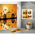 thumbnail image 1 of Scary Halloween Shower Curtain Sets Moon Pumpkin Holiday Party Bat Witch Non-Slip Rugs Toilet Lid Cover Bath Mat Bathroom Decor, 1 of 5