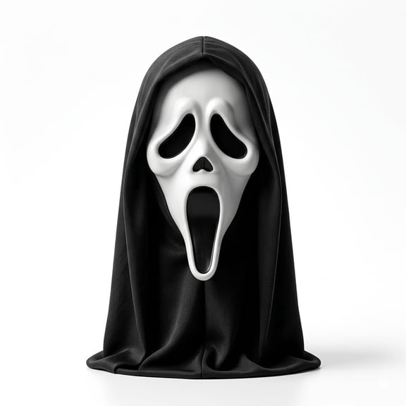 Scary Halloween Skull Mask for Adults, Creepy Full Head Skeleton Latex Masque with Black Shroud, Realistic Horror Cosplay Costume Props for Party