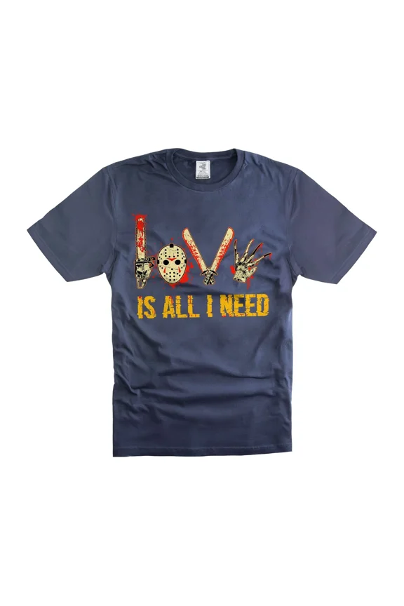 Scary Halloween T-Shirt Horror Movie Shirt Jason Voorhees Tee Halloween Gifts,Navy Color,Size XL